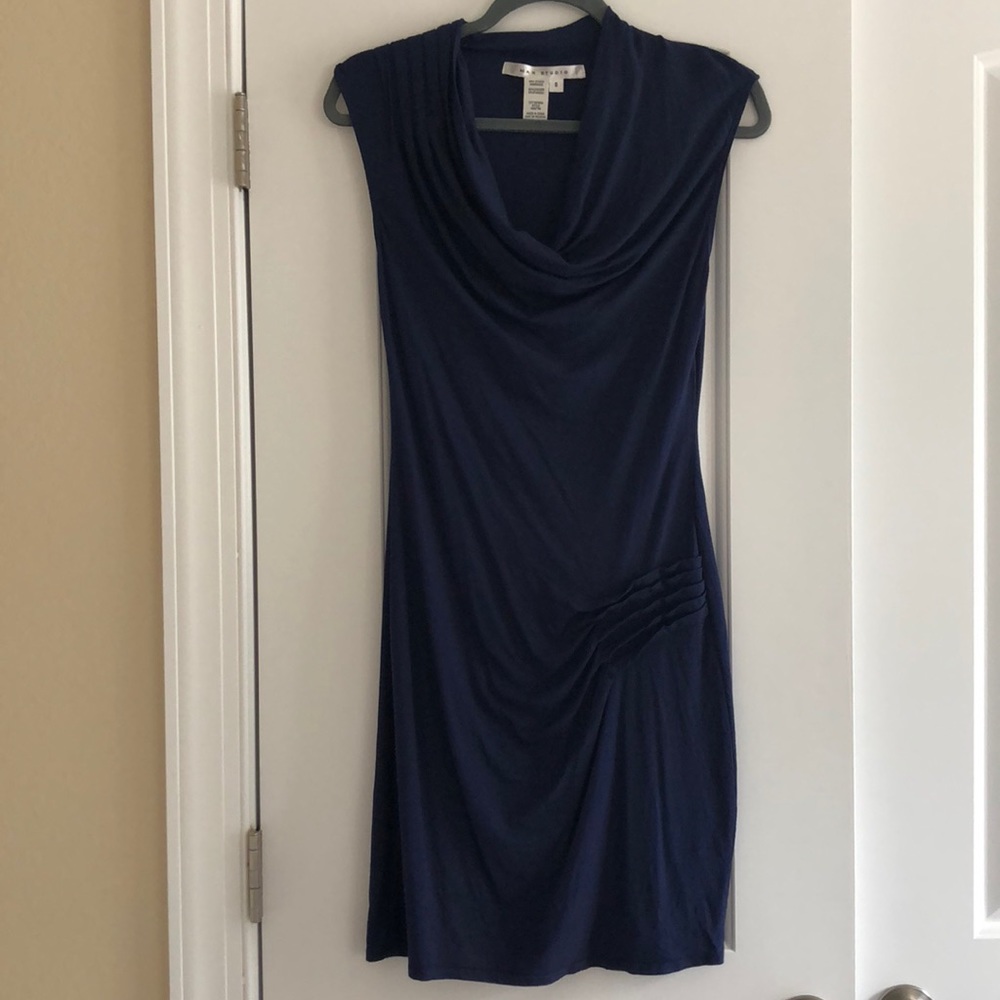Max Studio Like New Navy Scoopneck Stretch Dress